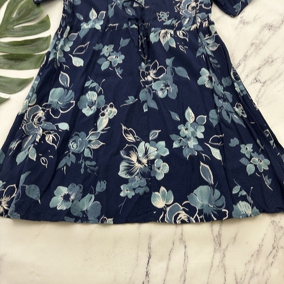 Katy D Womens Vintage 90s Babydoll Dress Size 18 Blue Floral Short Sleeve - Picture 9 of 9